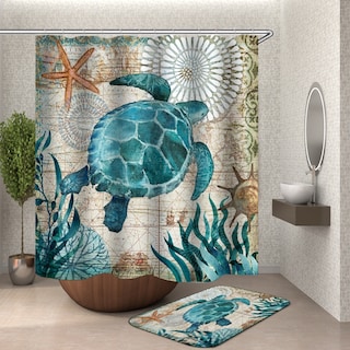 Foto 3 | Cortina De Ducha Miracille Sea Turtle Waterproof Octopus - Venta Internacional.
