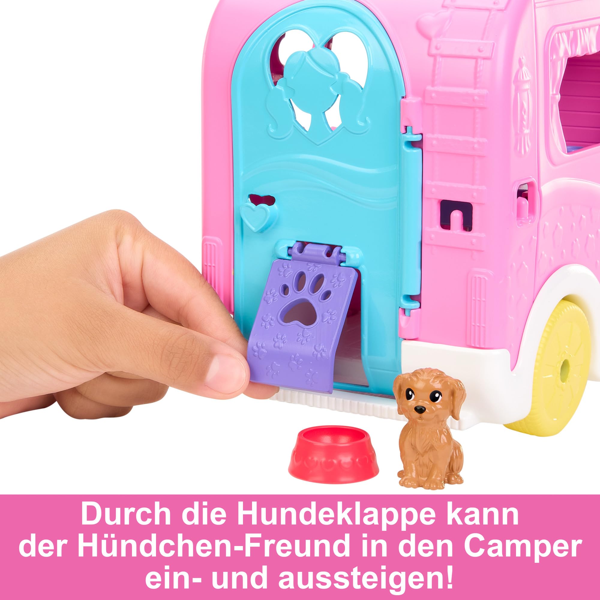Foto 6 pulgar | Playset Barbie Chelsea Camper 2 En 1 Con Muñeca Pequeña Y 2 Mascotas - Venta Internacional.