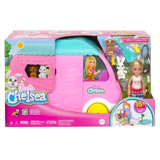 Foto 6 | Playset Barbie Chelsea Camper 2 En 1 Con Muñeca Pequeña Y 2 Mascotas - Venta Internacional.