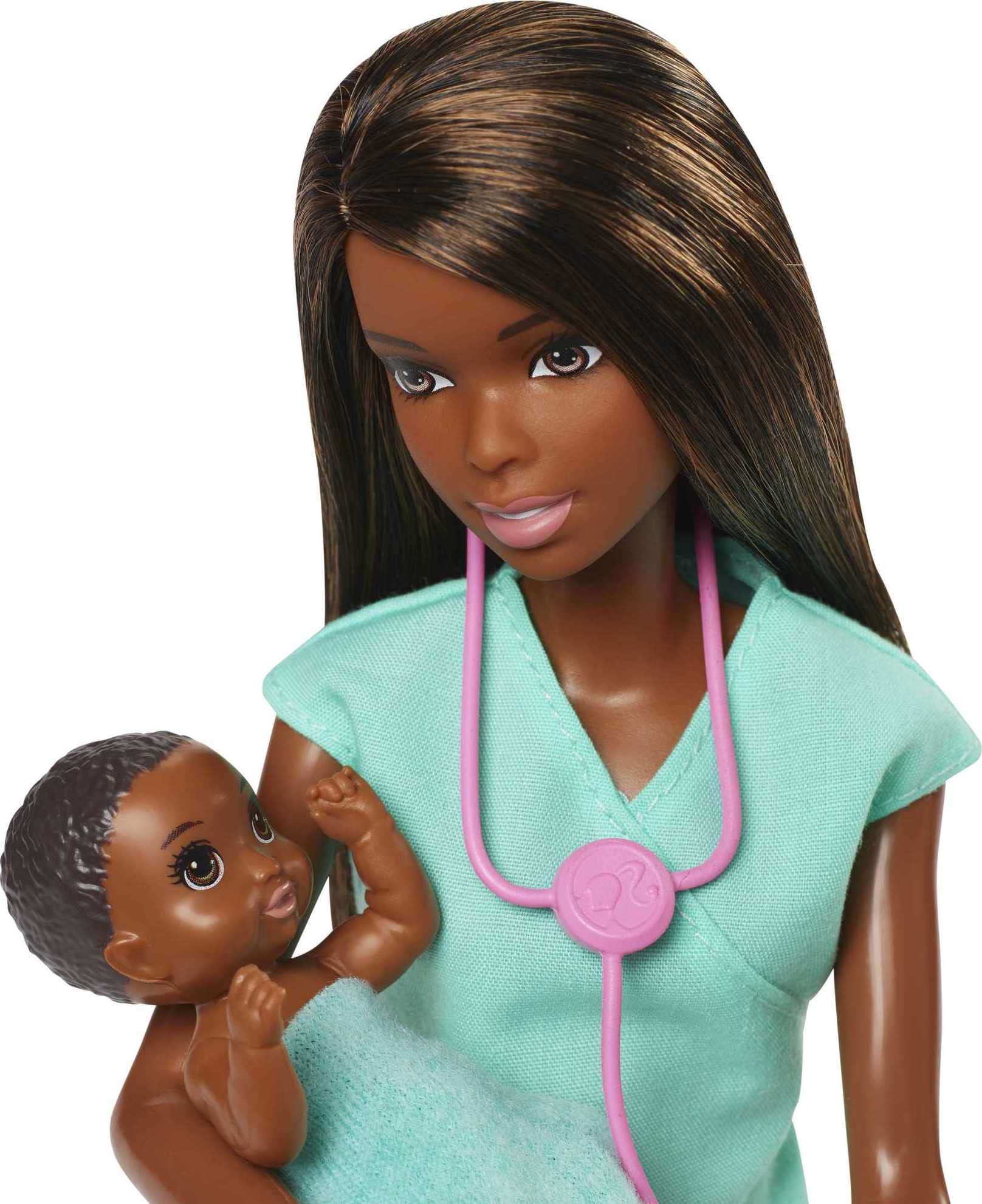 Foto 4 pulgar | Baby Doctor De Playset Barbie Careers Con Muñeca Morena A La Moda - Venta Internacional.