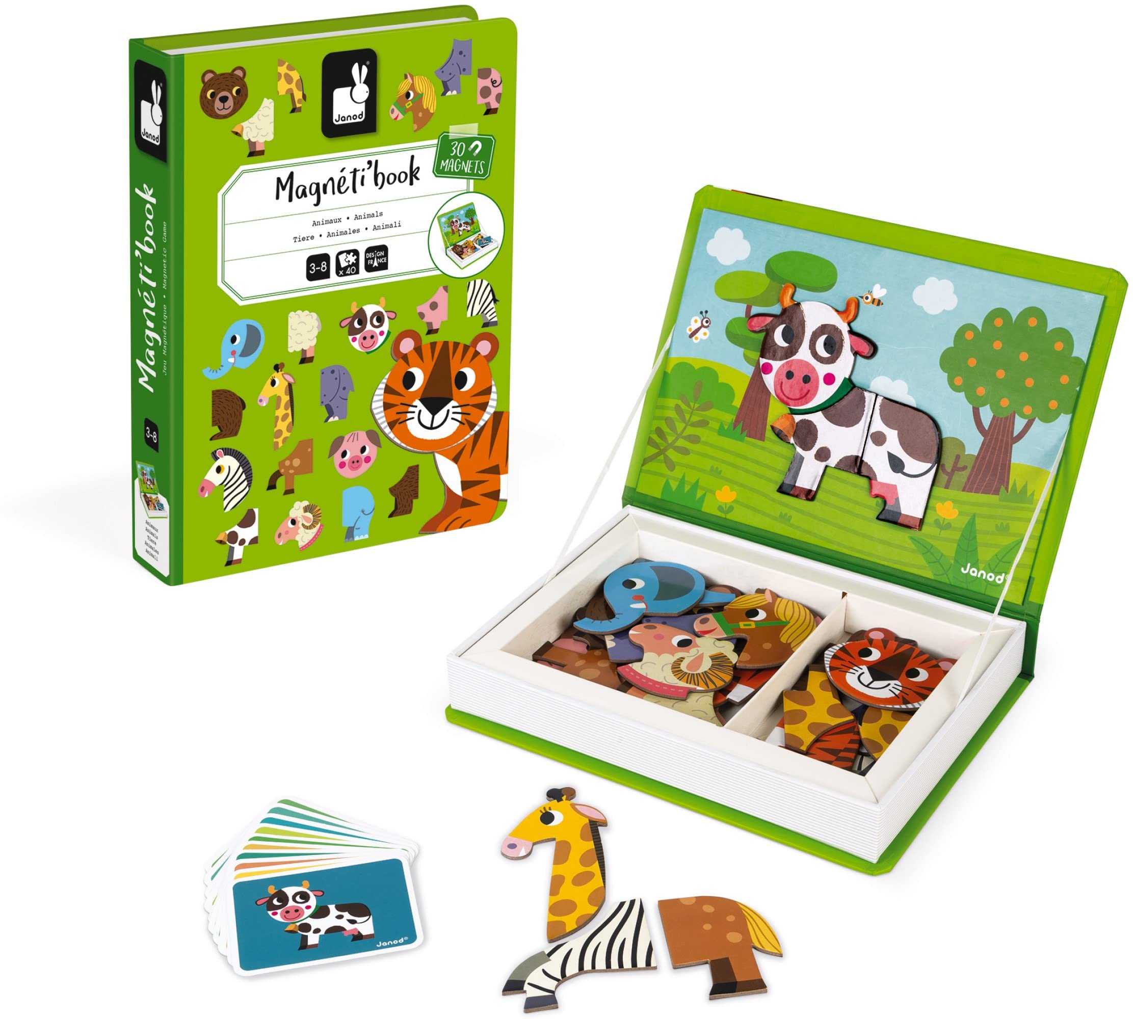 Foto 2 pulgar | Juego Magnético De Mezcla Y Combinación De Animales Janod Magnetibook 41 Piezas - Venta Internacional.