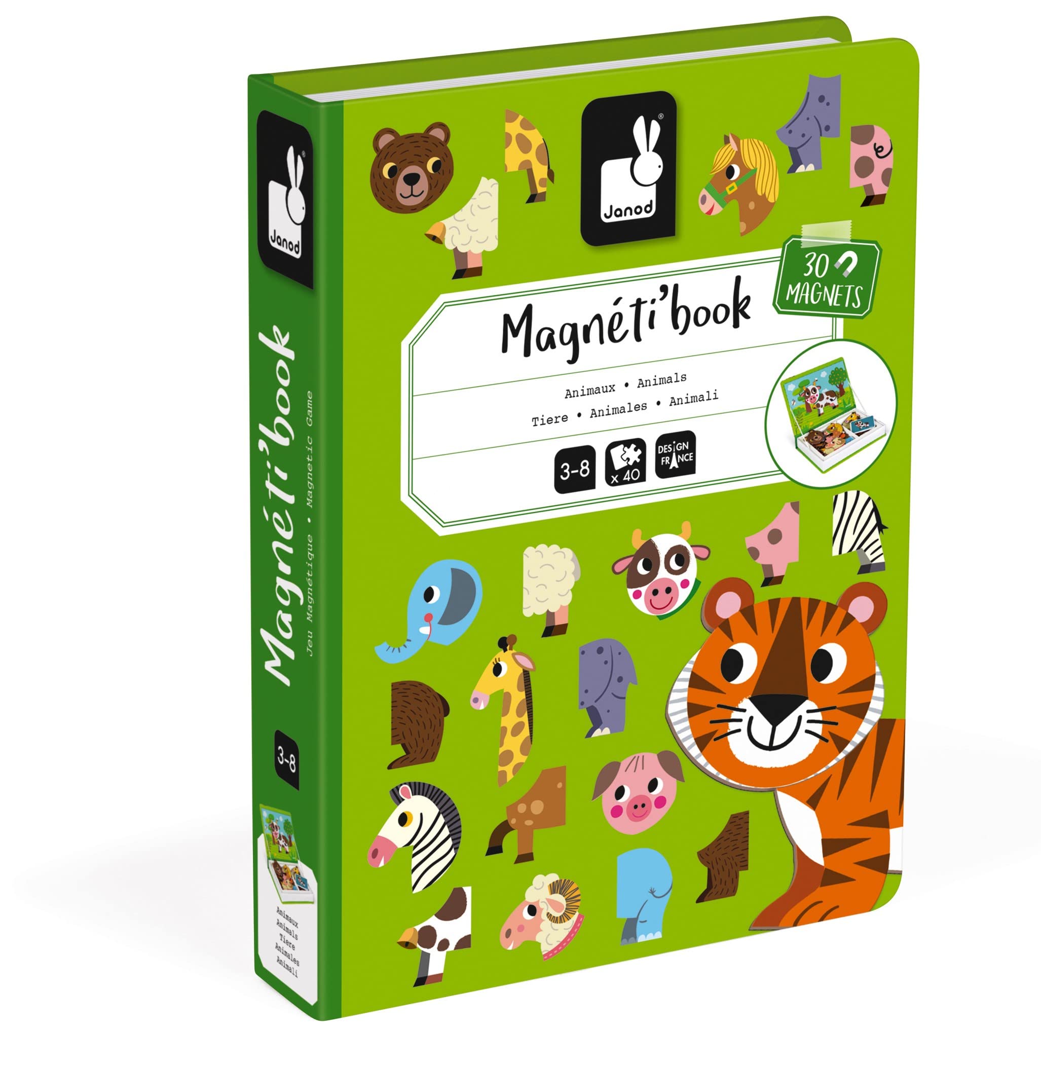 Foto 2 | Juego Magnético De Mezcla Y Combinación De Animales Janod Magnetibook 41 Piezas - Venta Internacional.