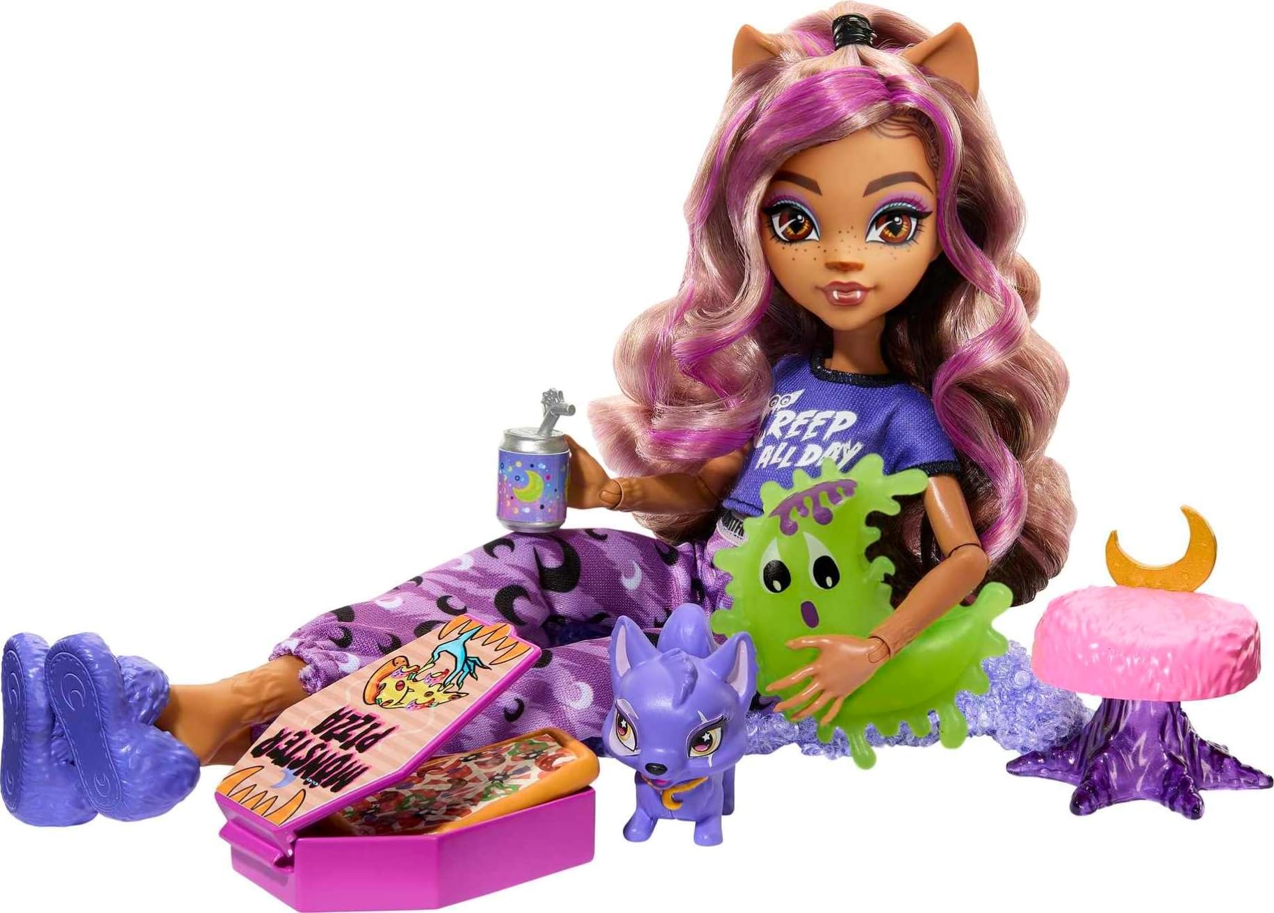Foto 6 pulgar | Muñeca Clawdeen Wolf Monster High con Accesorios para Pijamas - Venta Internacional