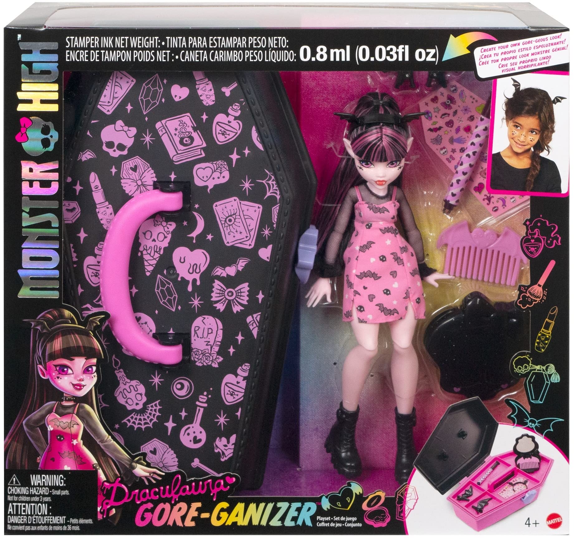 Foto 7 pulgar | Organizador Playset Monster High Draculaura con Accesorios - Venta Internacional