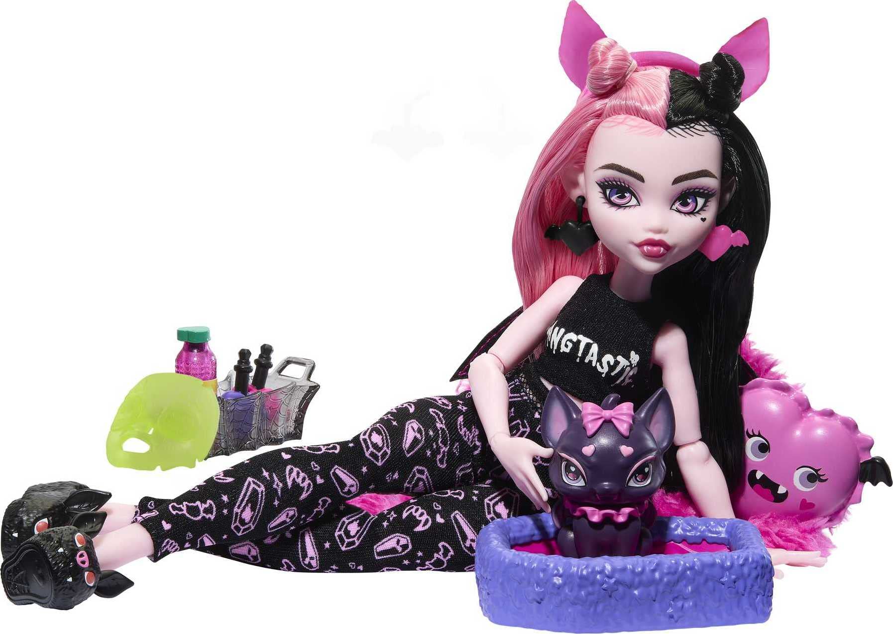 Foto 6 pulgar | Muñeca Monster High Draculaura con Accesorios para Pijamas - Venta Internacional