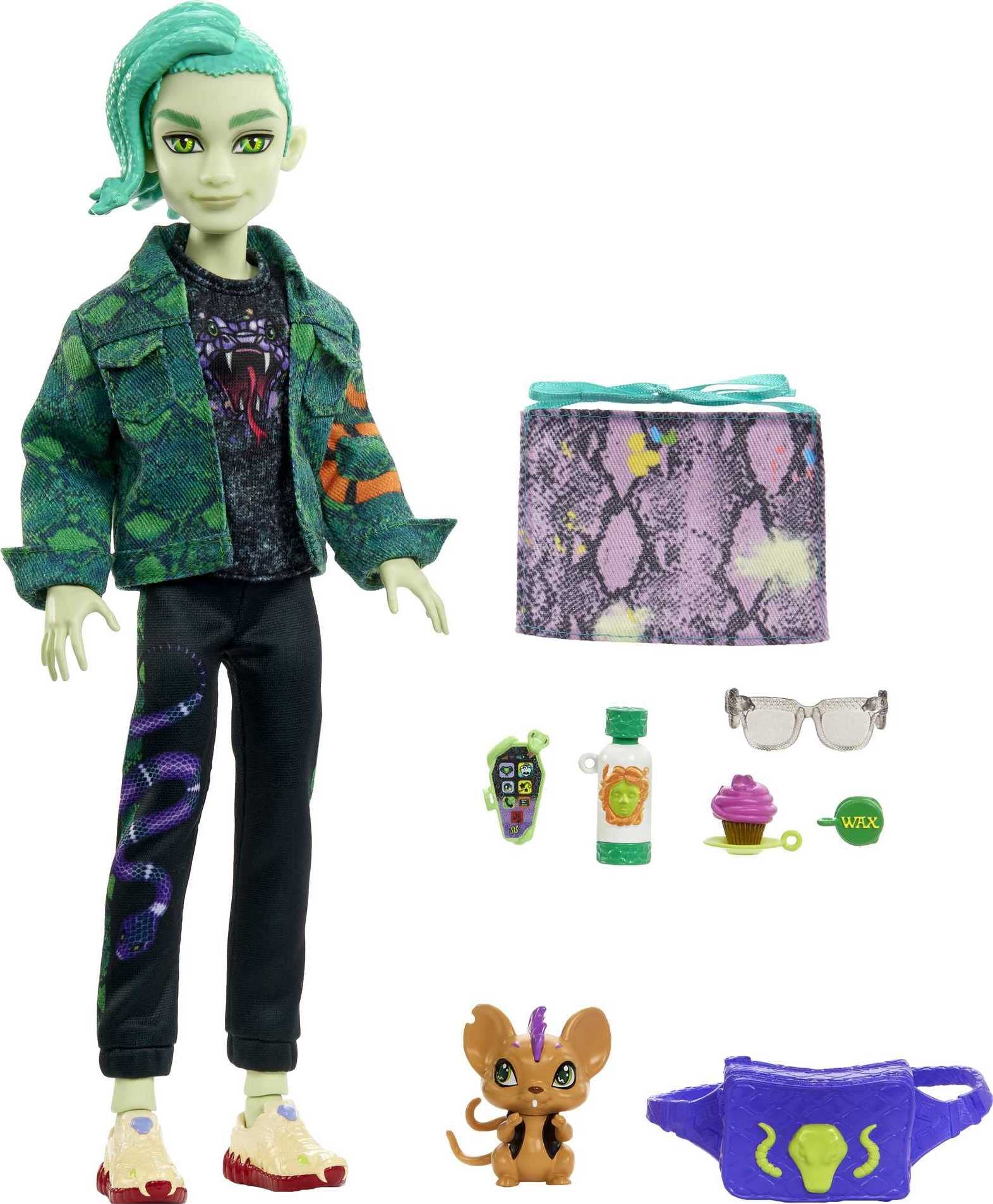 Foto 5 | Doll Monster High Deuce Gorgon con Mascotas y Accesorios - Venta Internacional