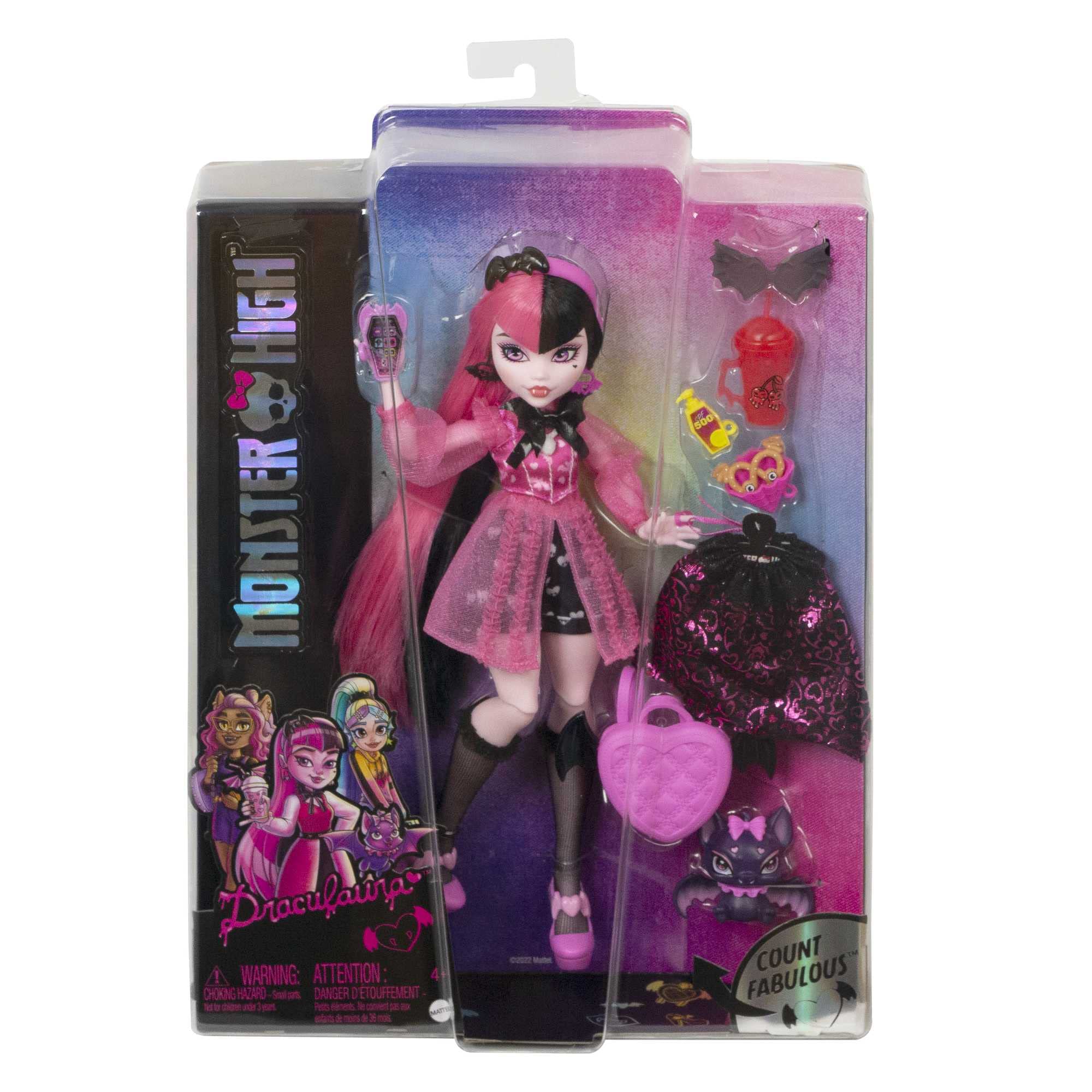 Foto 7 pulgar | Muñeca Draculaura De Monster High con Accesorios y Murciélago para Mascotas - Venta Internacional