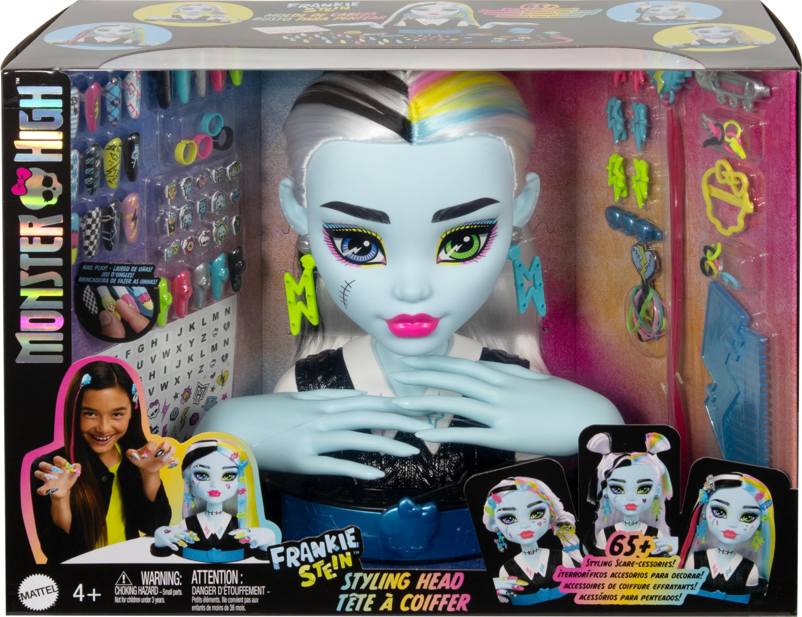 Foto 7 pulgar | Styling Head Monster High Frankie Stein con Más de 65 Accesorios - Venta Internacional