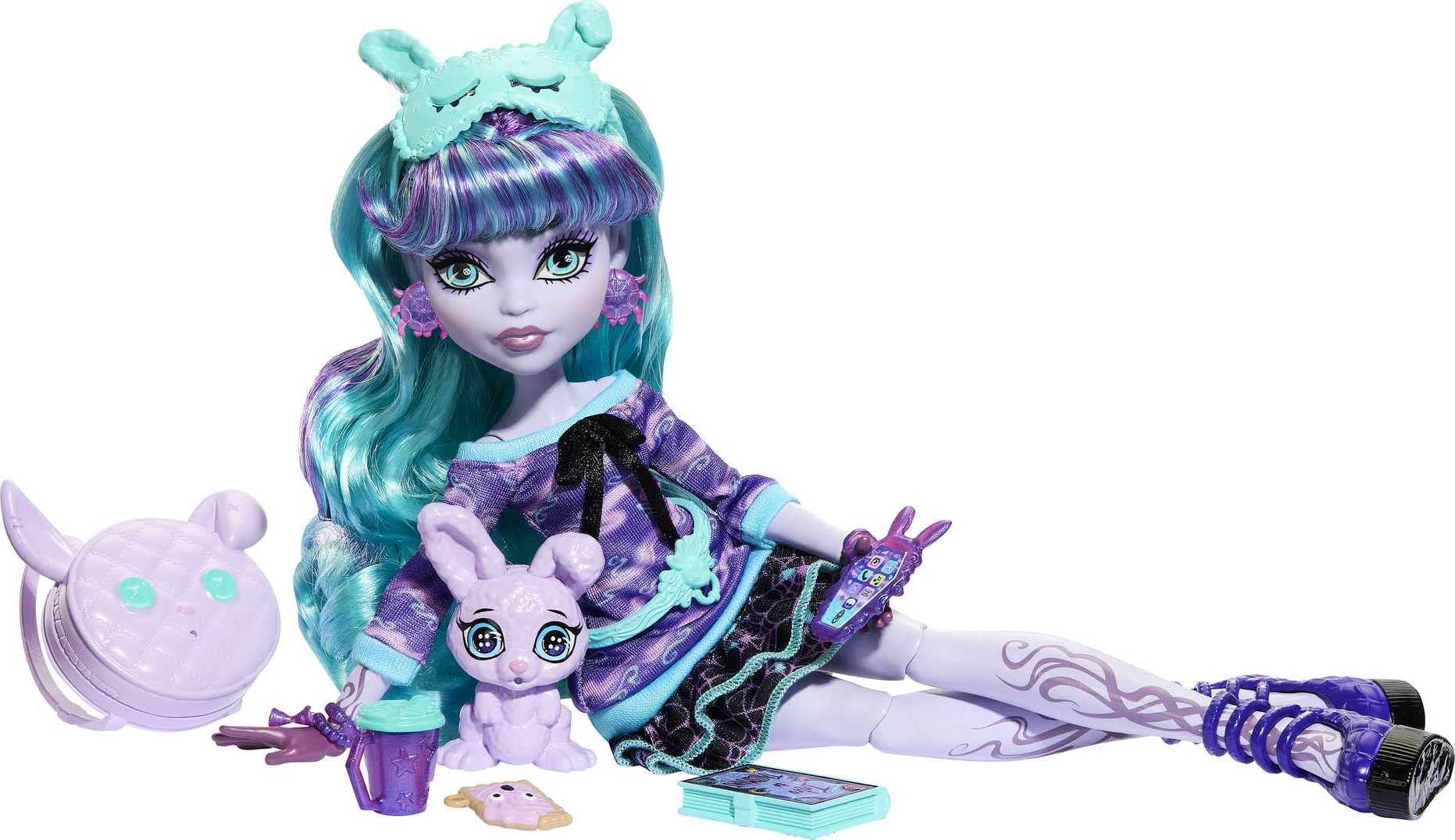 Foto 6 pulgar | Fiesta Twyla Creepover De Doll Monster High Con Pet Bunny Dustin - Venta Internacional