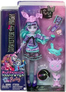 Foto 6 | Fiesta Twyla Creepover De Doll Monster High Con Pet Bunny Dustin - Venta Internacional