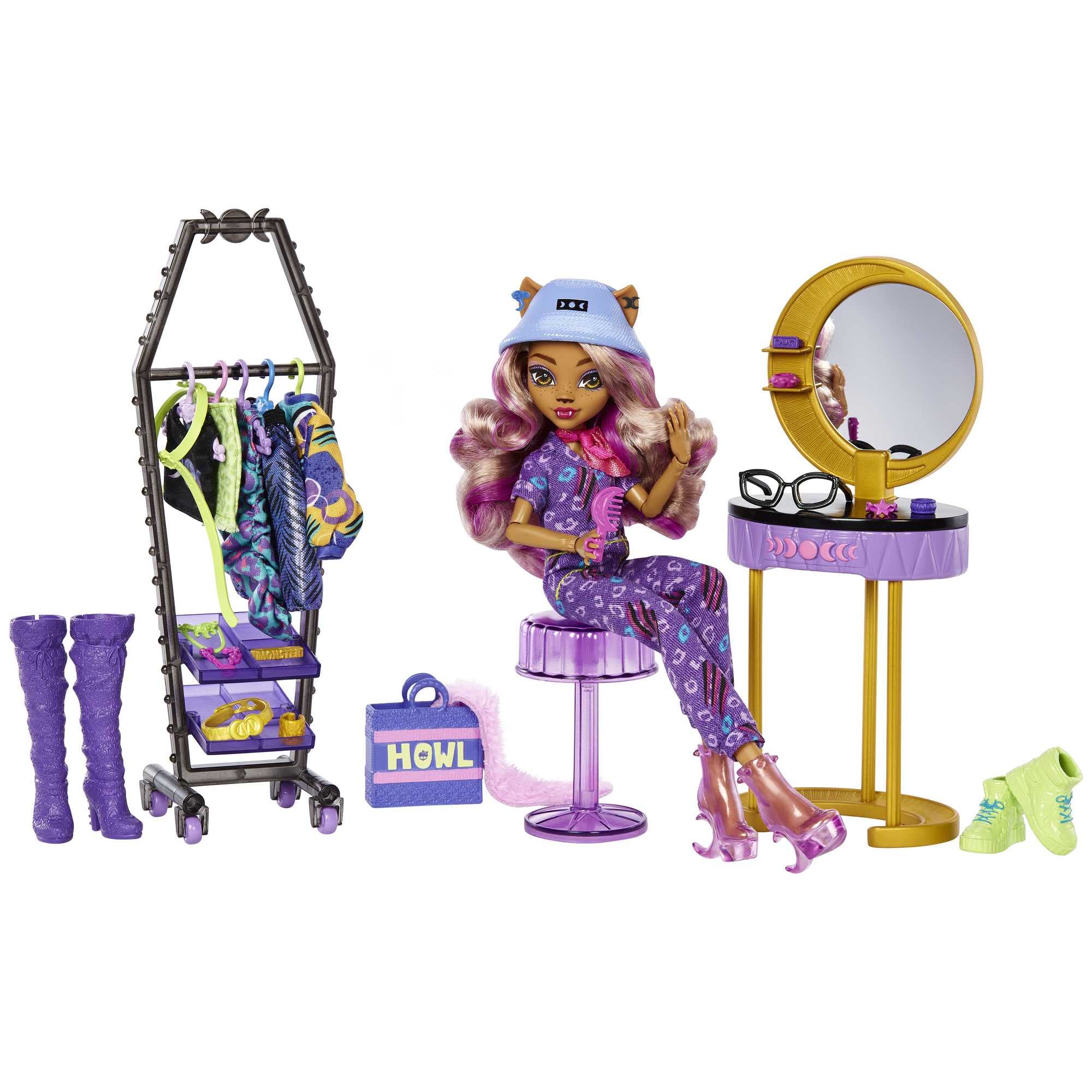 Fashion Playset Monster High Doll Clawdeen Wolf Con Más De 20 Piezas - Venta Internacional