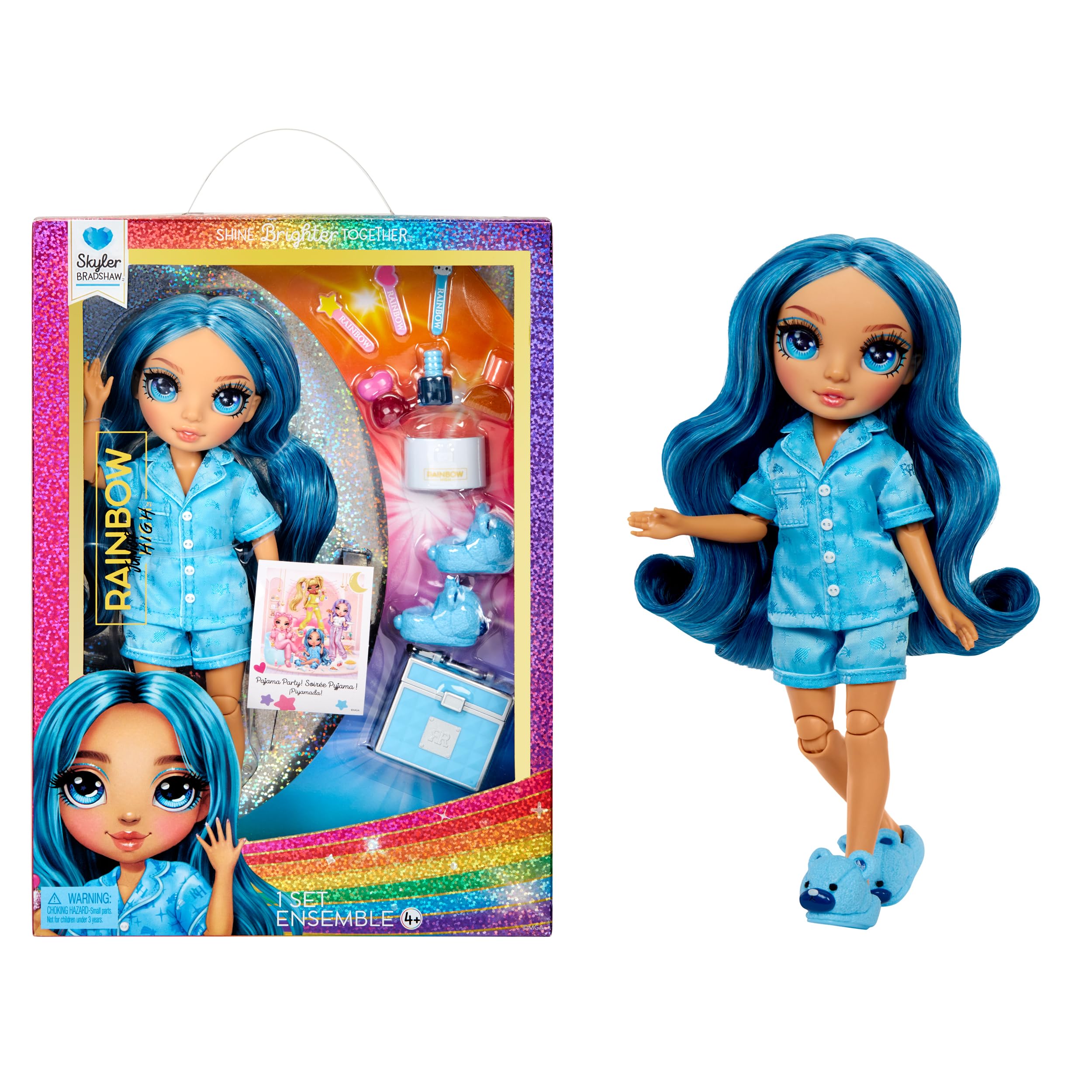 Muñeca de Moda Rainbow High Jr High Pj Party Skyler Blue 9 - Venta Internacional