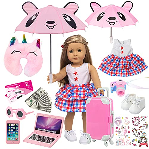 Foto 1 | Accesorios Para Muñecas Zqdoll American, 45 Cm, Con Maleta De Viaje - Venta Internacional.