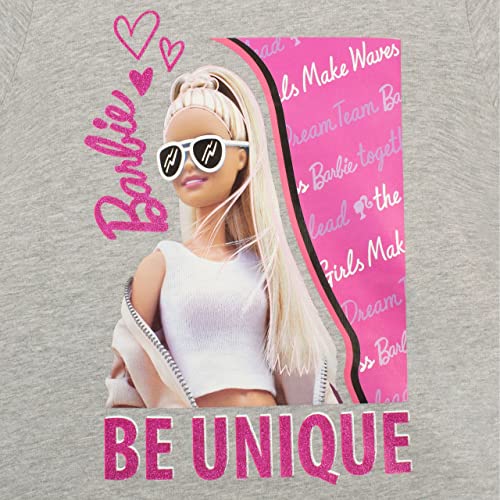 Foto 2 | Camiseta Barbie Para Niñas, Color Gris, Algodón Y Poliéster, Talla 10 - Venta Internacional.