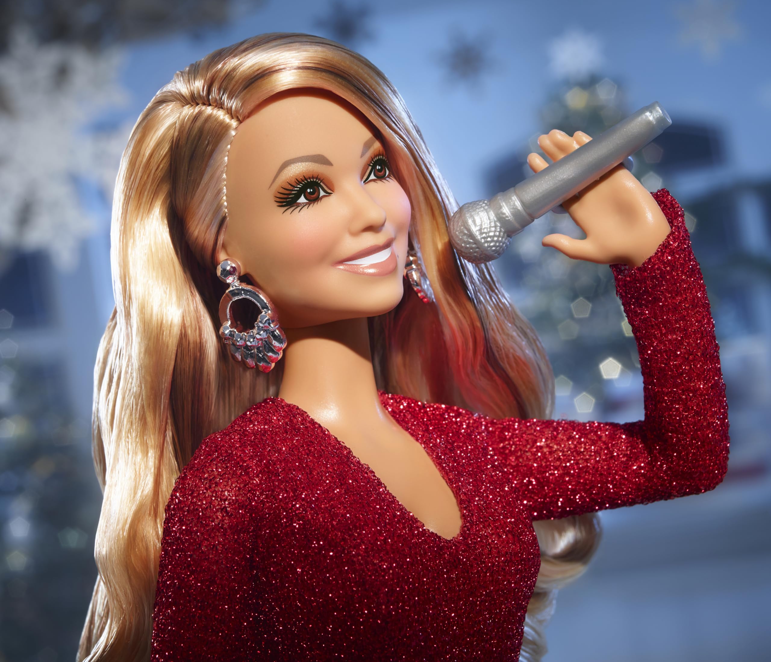 Foto 4 pulgar | Muñeca Barbie Signature Mariah Carey Holiday Con Vestido Rojo Con Purpurina - Venta Internacional.