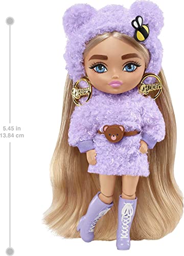 Foto 5 | Muñeca Barbie Extra Minis #4 (5.5 In) Vestida De Púrpura Esponjoso  - Venta Internacional.