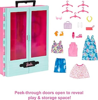 Foto 4 | Barbie Closet Playset Con 3 Trajes, 3 Pares De Zapatos, 2 - Venta Internacional.