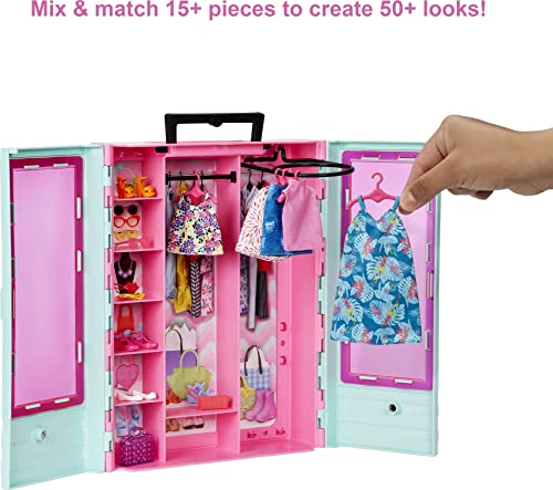 Foto 7 pulgar | Barbie Closet Playset Con 3 Trajes, 3 Pares De Zapatos, 2  - Venta Internacional.