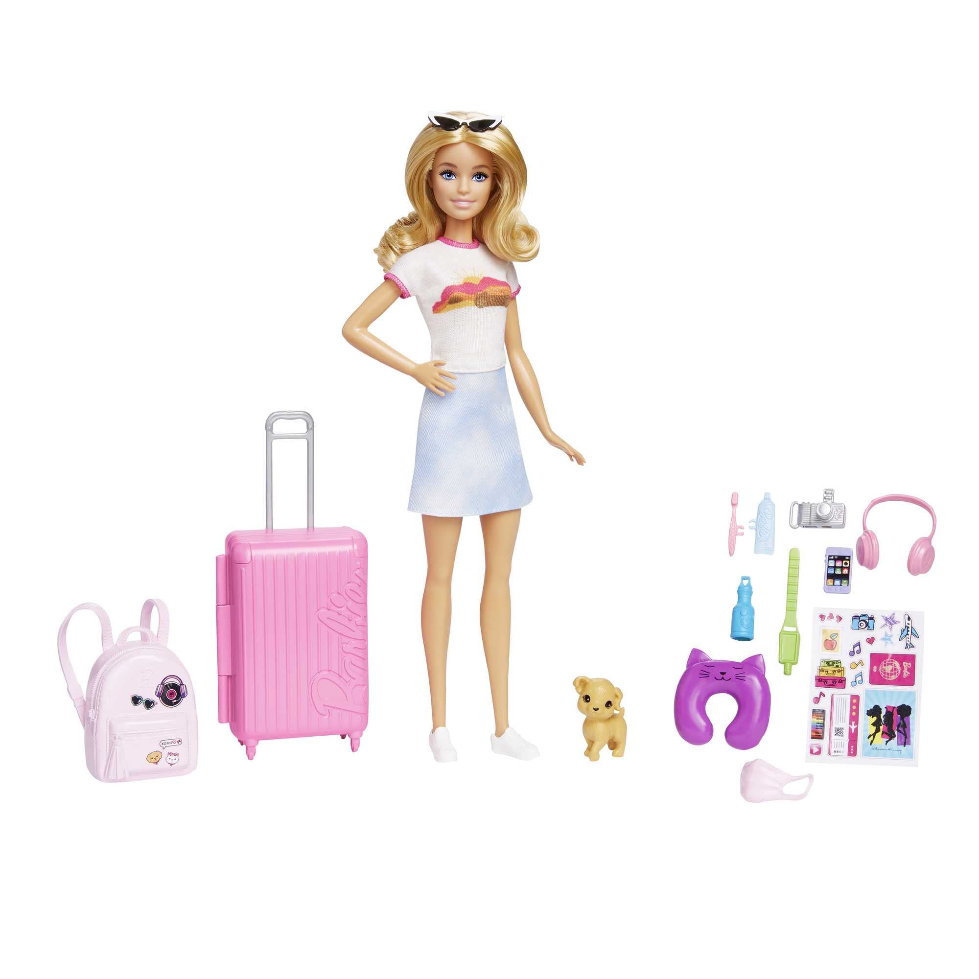 Foto 2 pulgar | Muñeca Barbie Y Accesorios, Set De Viaje «malibu» Con Cachor - Venta Internacional.