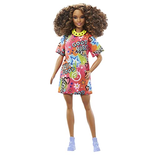 Foto 3 pulgar | Muñeca Barbie, Juguetes Para Niños, Cabello Castaño Rizado, Barbie Fashionis - Venta Internacional.