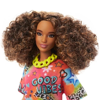 Foto 5 | Muñeca Barbie, Juguetes Para Niños, Cabello Castaño Rizado, Barbie Fashionis - Venta Internacional.