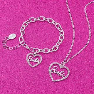 Foto 2 | Conjunto De Collar Y Pulsera Con Forma De Corazón De Cristal Para Barbie - Venta Internacional.
