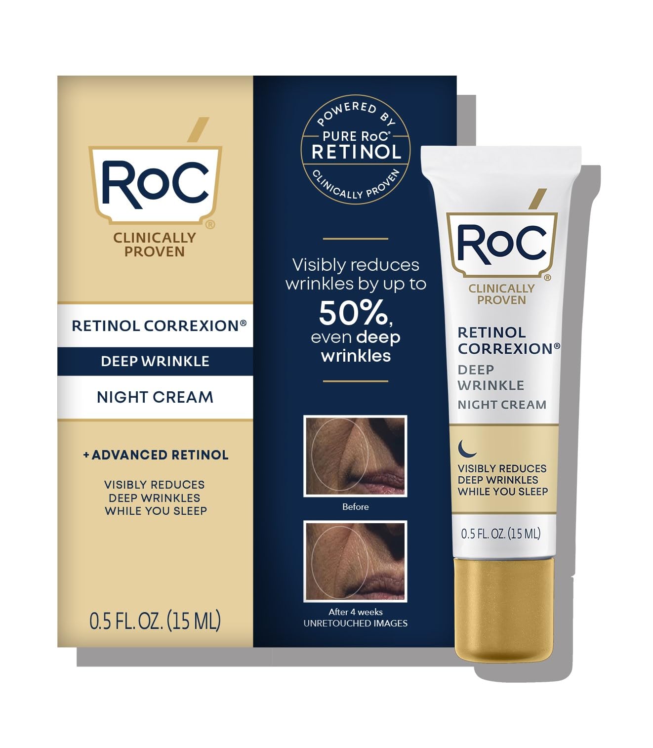 Crema De Noche Roc Retinol Correxion Deep Arrugas Antiedad 15 Ml - Venta Internacional. $413