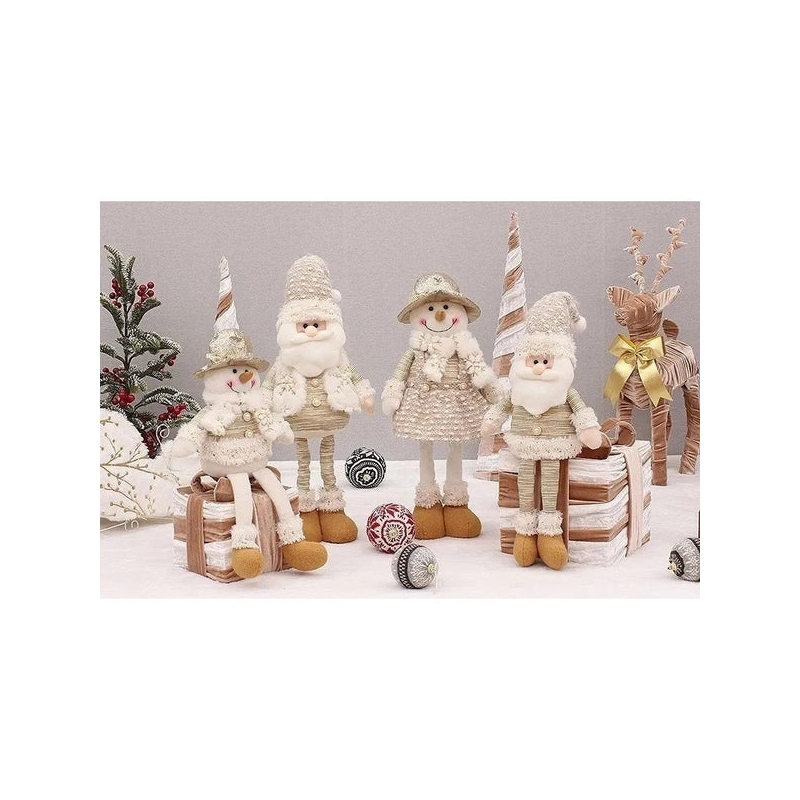 Foto 2 | Pack De 3 Muñecas Navideñas Con Luces Led De 55 Cm De Altura, Diseño De Reno Y Nieve - Venta Internacional.