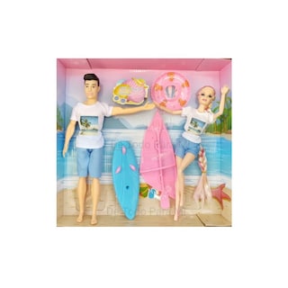 Foto 1 | Set De Muñecas Para Barbie Y Ken, Versión Beach, Articulado, 30 Cm Con Aire Acondicionado - Venta Internacional.