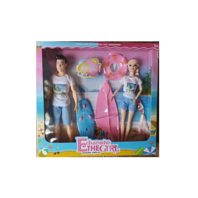 Foto 5 pulgar | Set De Muñecas Para Barbie Y Ken, Versión Beach, Articulado, 30 Cm Con Aire Acondicionado - Venta Internacional.