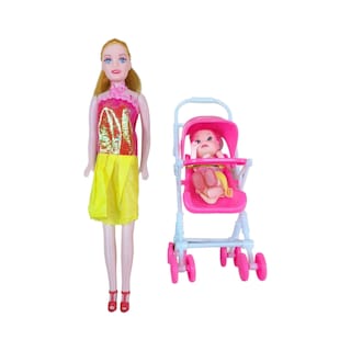 Foto 1 | Muñecas Madre E Hija Con Cochecito Amamantando A Barbie - Venta Internacional.