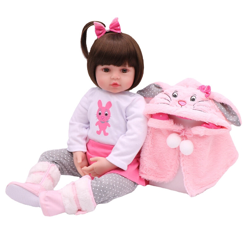 Muñeca Con Forma De Conejito Simulado De 48 Cm Con Ojos Azules Para Niños - Venta Internacional.