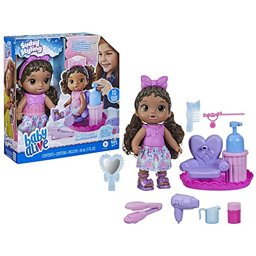 Foto 2 pulgar | Muñeca De Estilismo Baby Alive Sudsy Con Silla Y Accesorios - Venta Internacional.