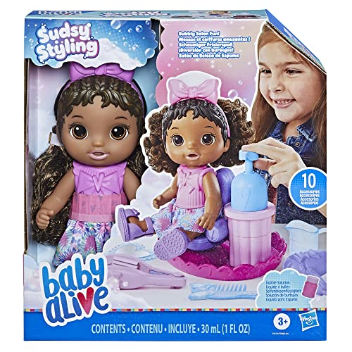 Foto 3 pulgar | Muñeca De Estilismo Baby Alive Sudsy Con Silla Y Accesorios - Venta Internacional.