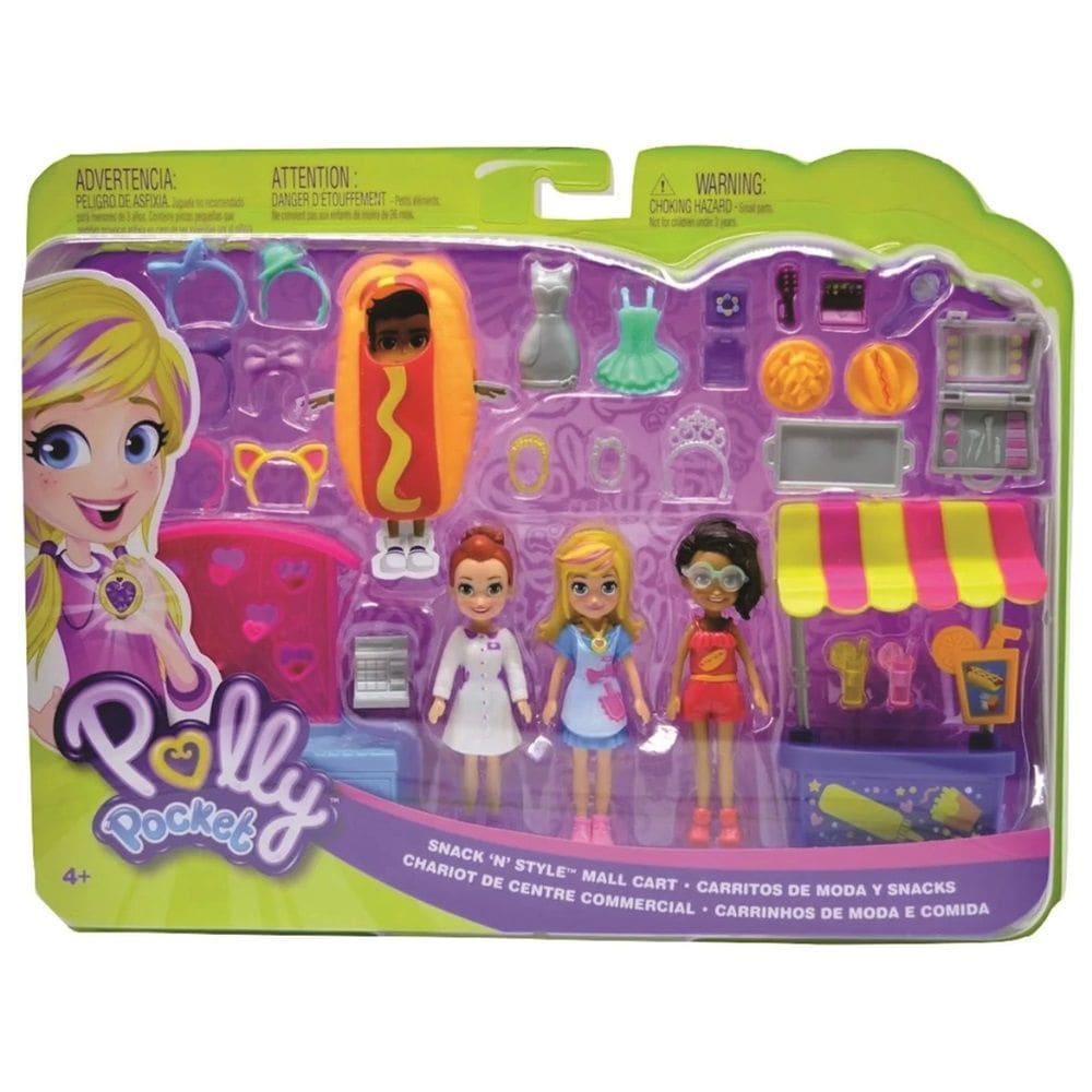 Polly Pocket Mattel Carritos de Moda y Snacks $3,856