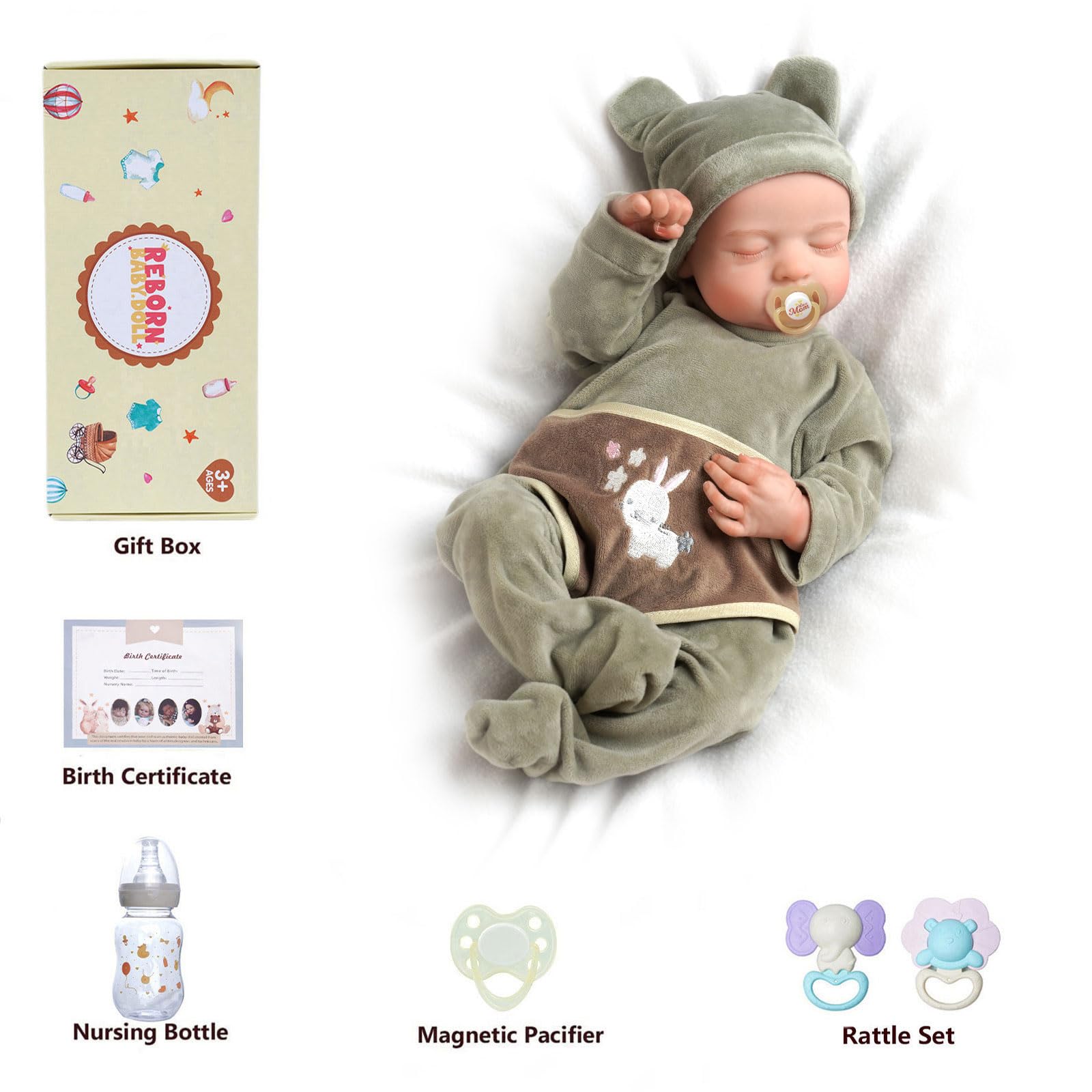 Foto 7 pulgar | Muñeca Reborn Babeside Relike Boy De 43 Cm Con Accesorios - Venta Internacional.
