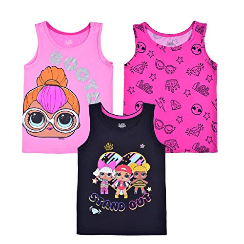 Foto 2 pulgar | Pack De 3 Camisetas Sin Mangas Lol Surprise Negro/rosa, Talla 6 Para Niñas - Venta Internacional.