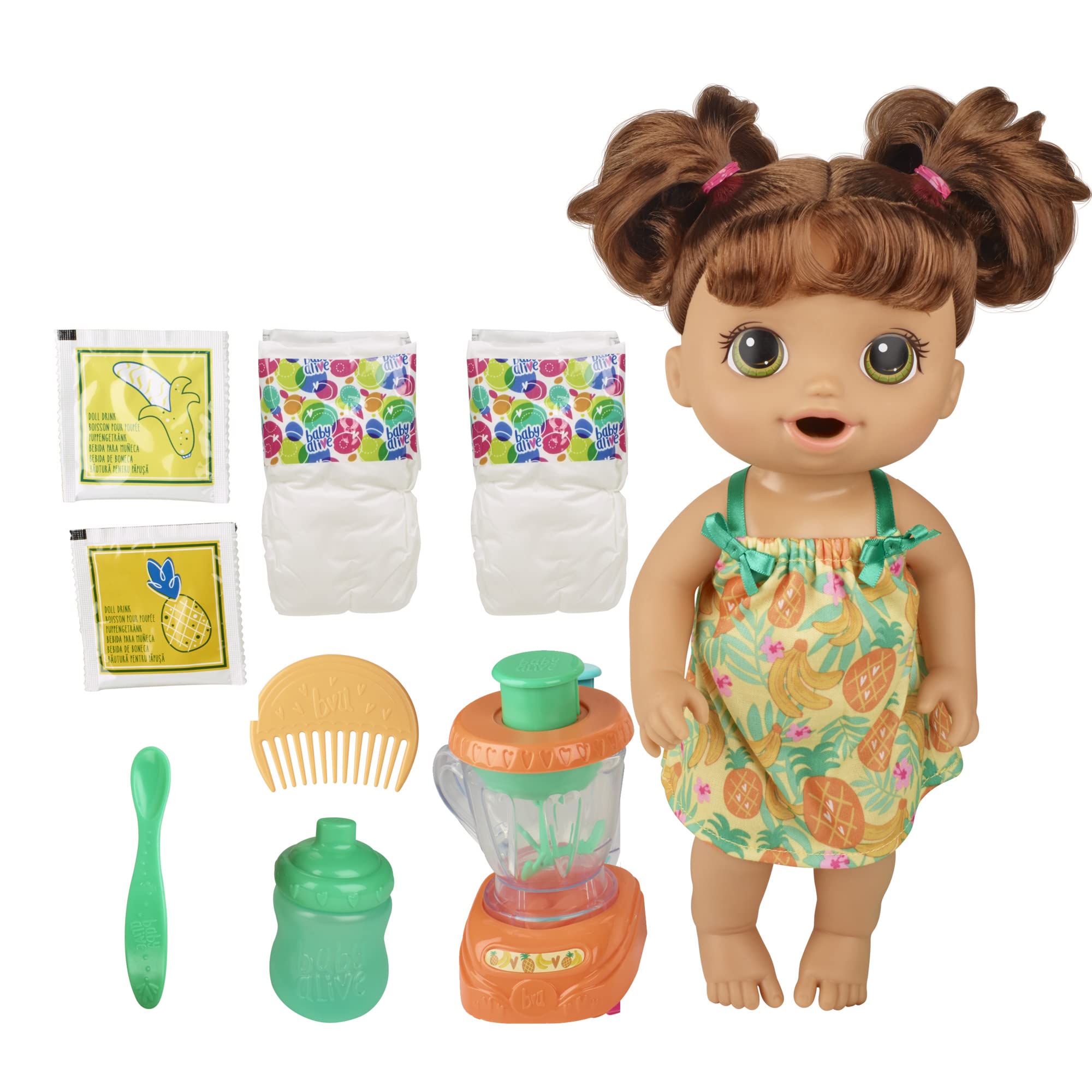 Foto 2 pulgar | Muñeca Baby Alive Magical Mixer Tropical Treat Para Cabello Castaño - Venta Internacional.