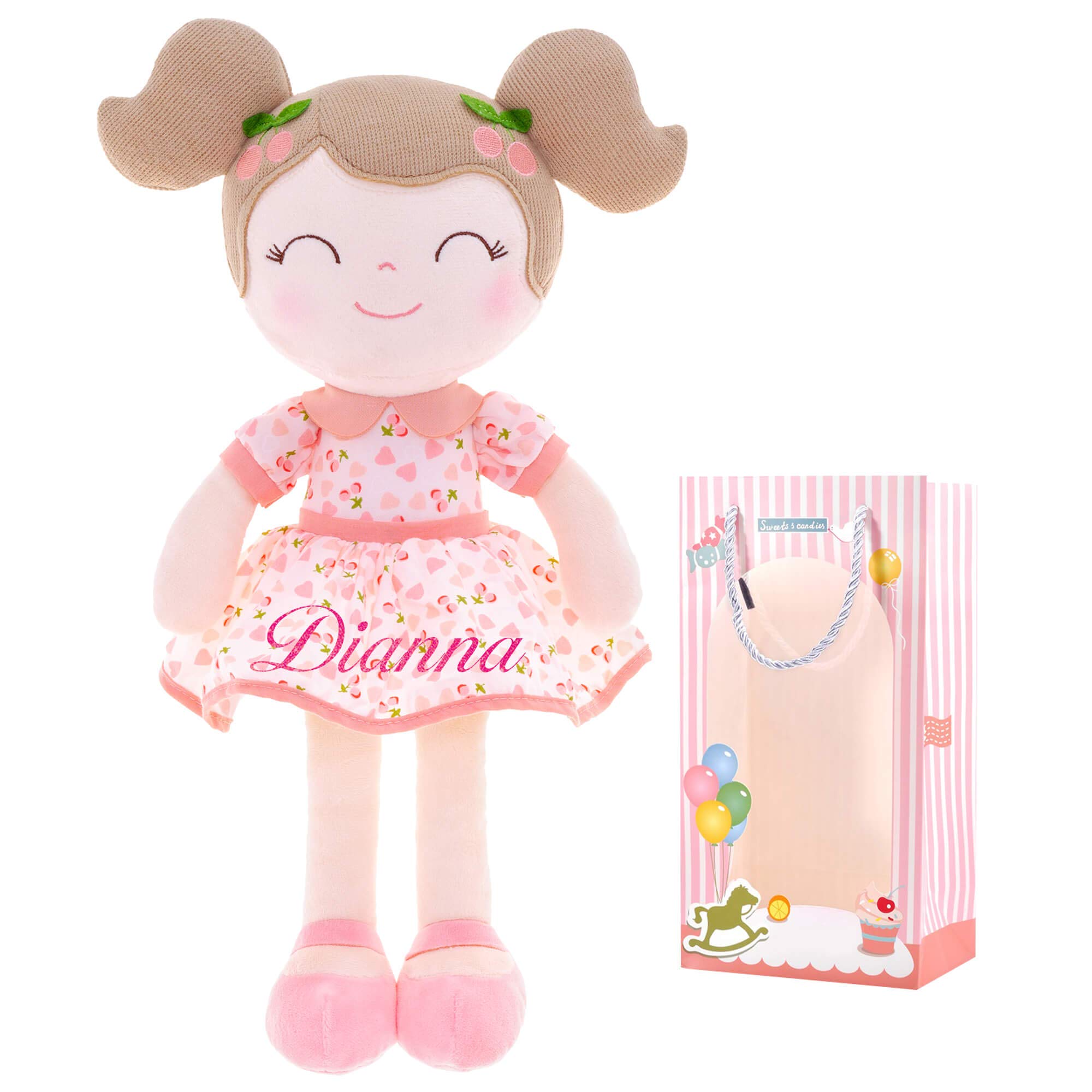 Muñeca Gloveleya Cherry Girl, Rosa, 40 Cm, Regalo Personalizado Para Bebés - Venta Internacional.