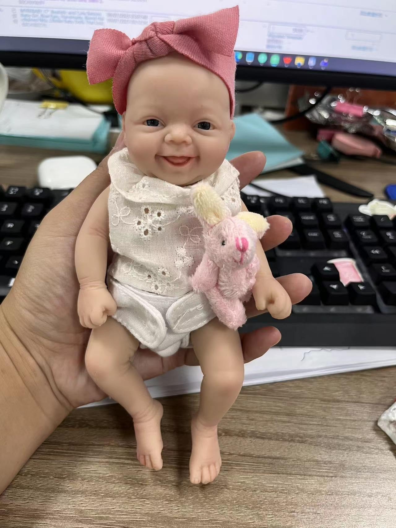 Foto 5 | Muñeca de Silicona Reborn Myrebaby De 7 Pulgadas con Accesorios - Venta Internacional