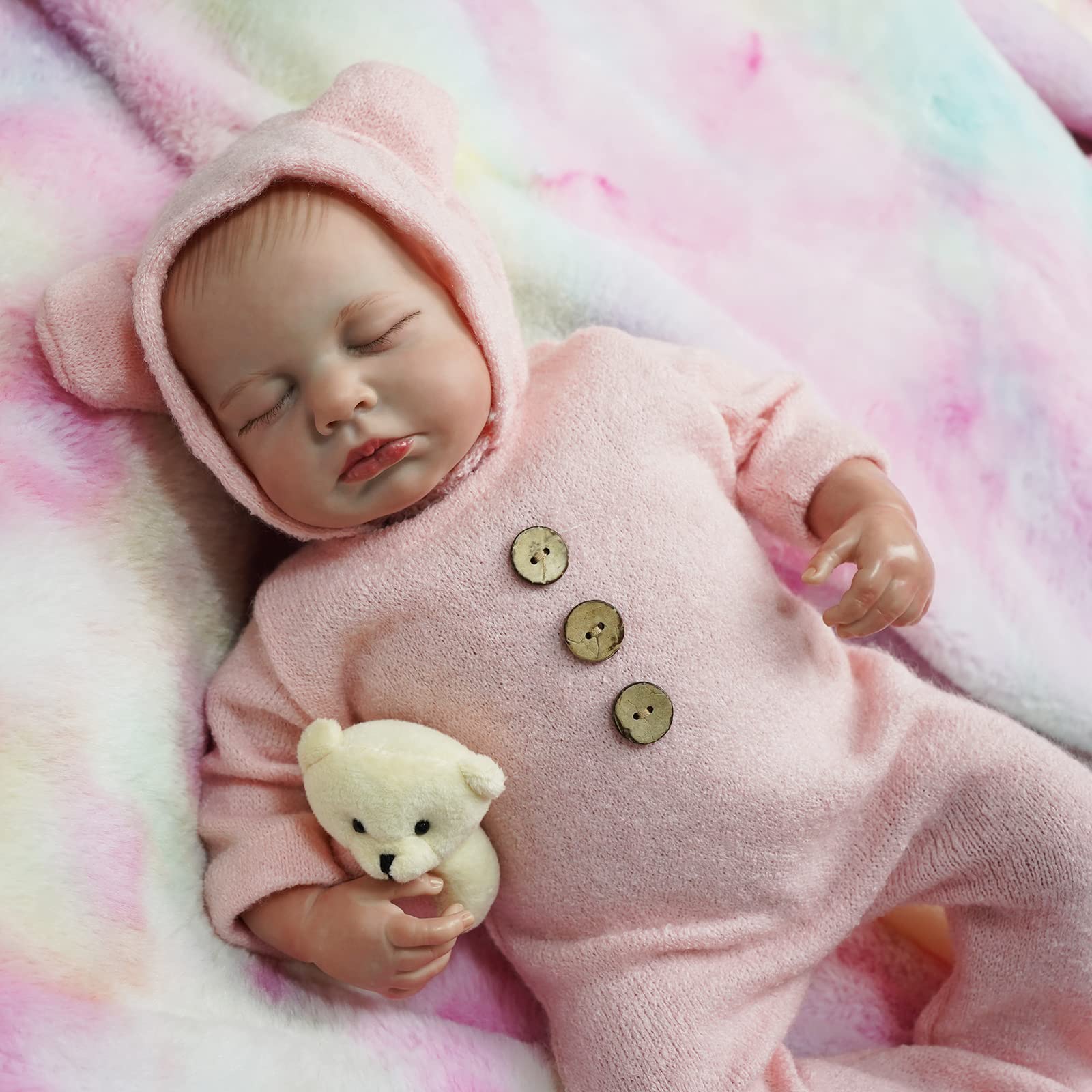 Foto 4 pulgar | Muñeca Reborn Realista 43 cm para Niños con Juguete de Alimentación y Caja de Regalo - Venta Internacional