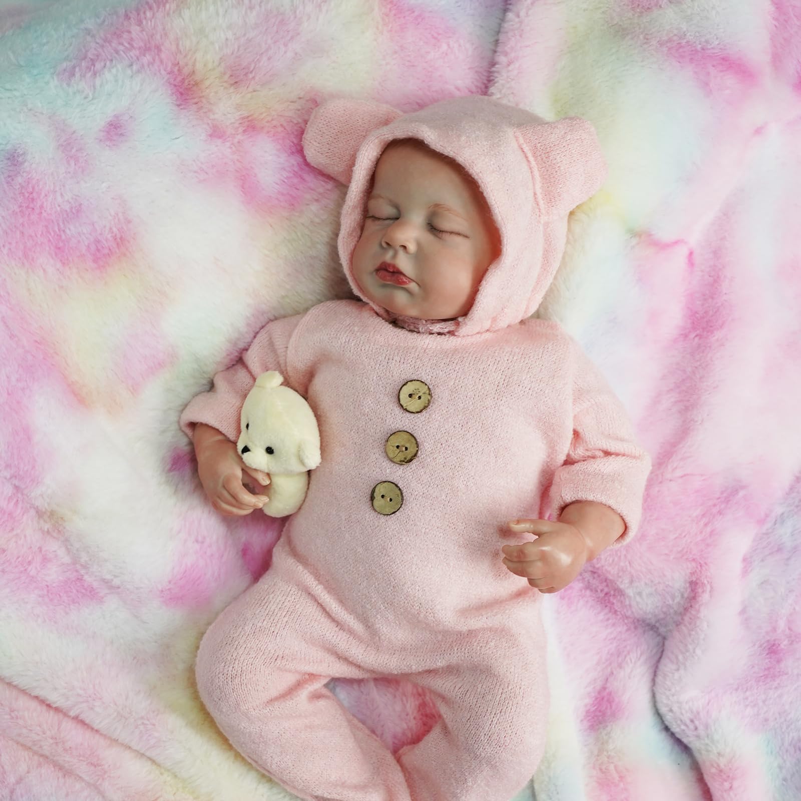 Foto 5 pulgar | Muñeca Reborn Realista 43 cm para Niños con Juguete de Alimentación y Caja de Regalo - Venta Internacional