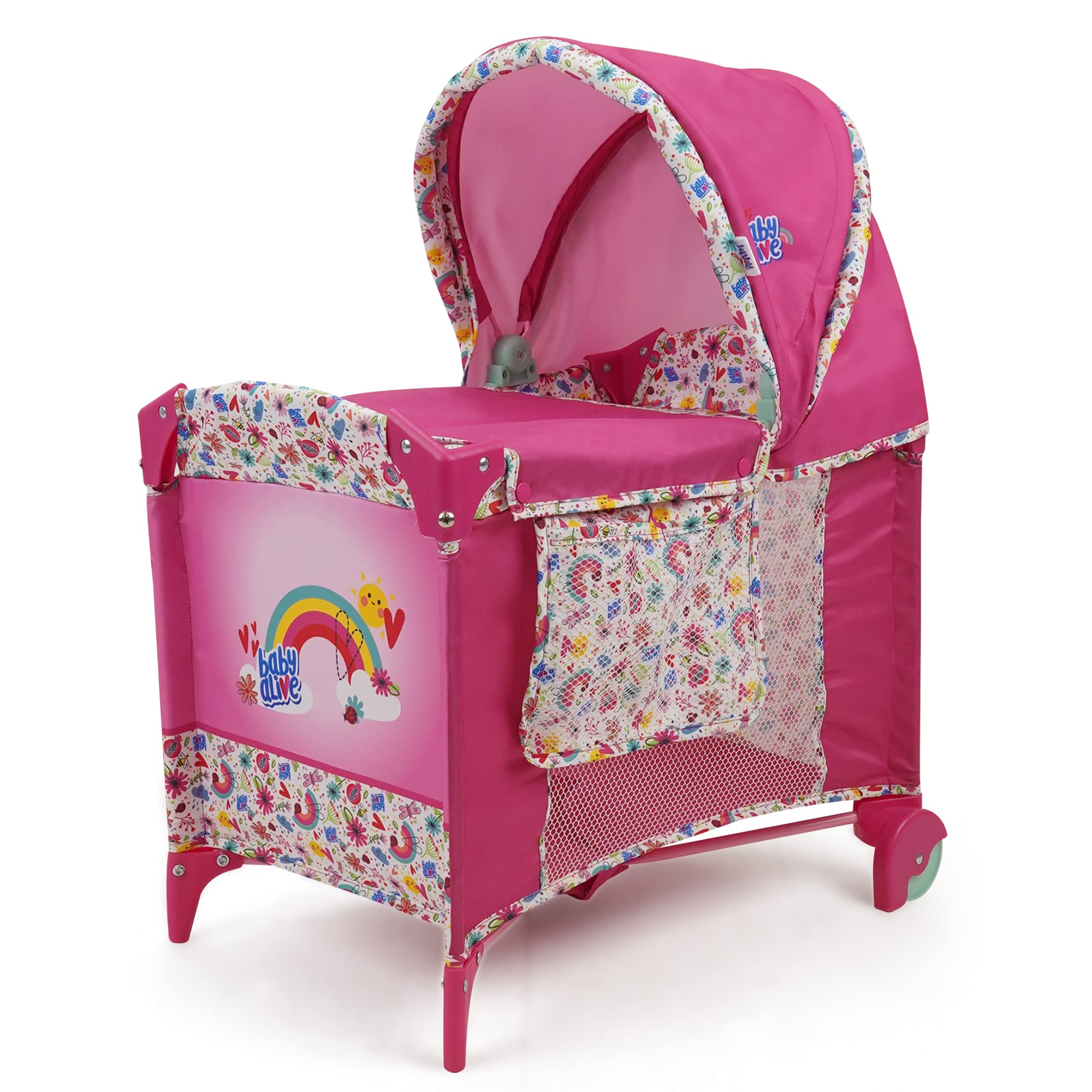 Cuna Play Yard Baby Alive Deluxe Pink Rainbow Para Muñecas  - Venta Internacional.