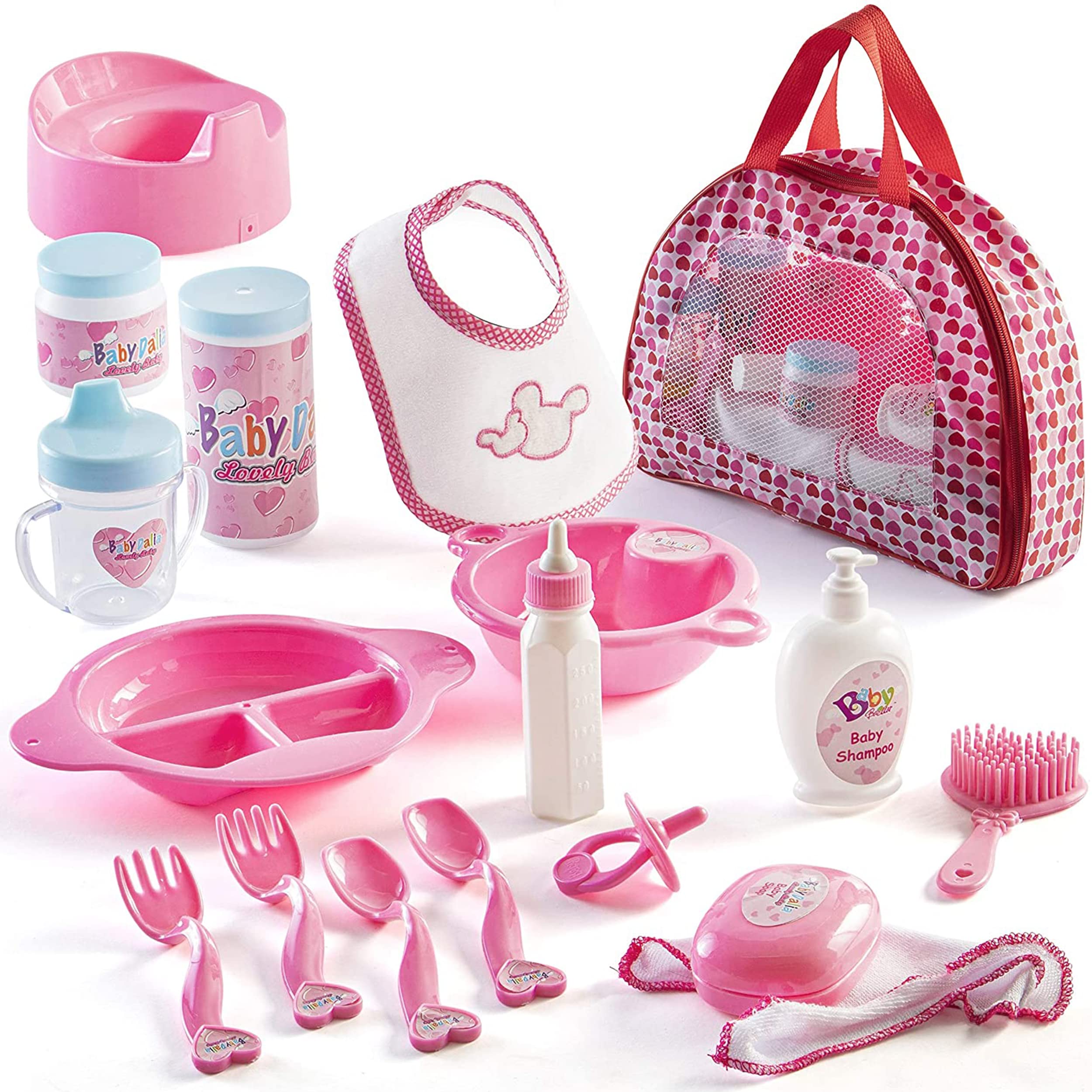 Set de Accesorios para Muñecas Prextex de 18 Piezas con Funda de Transporte - Venta Internacional