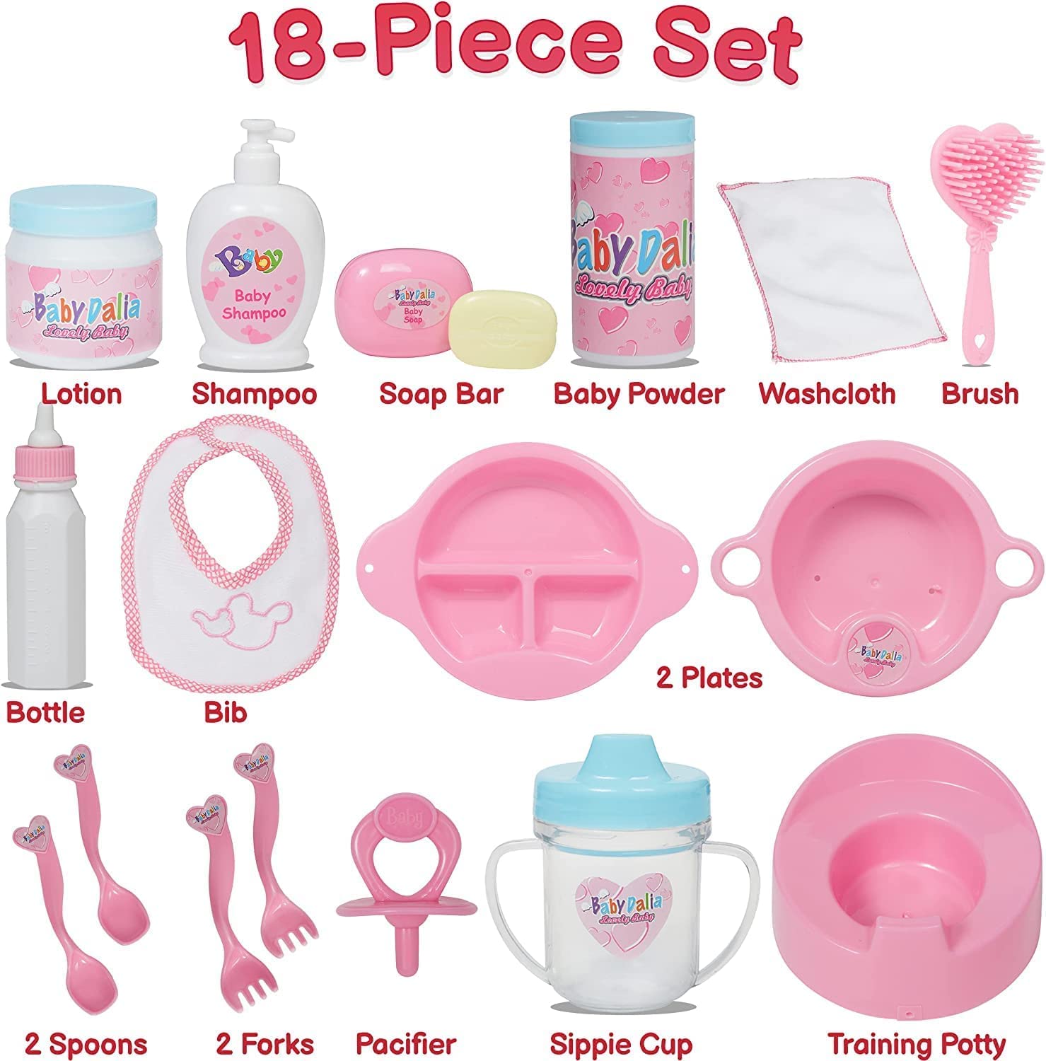 Foto 3 pulgar | Set de Accesorios para Muñecas Prextex de 18 Piezas con Funda de Transporte - Venta Internacional