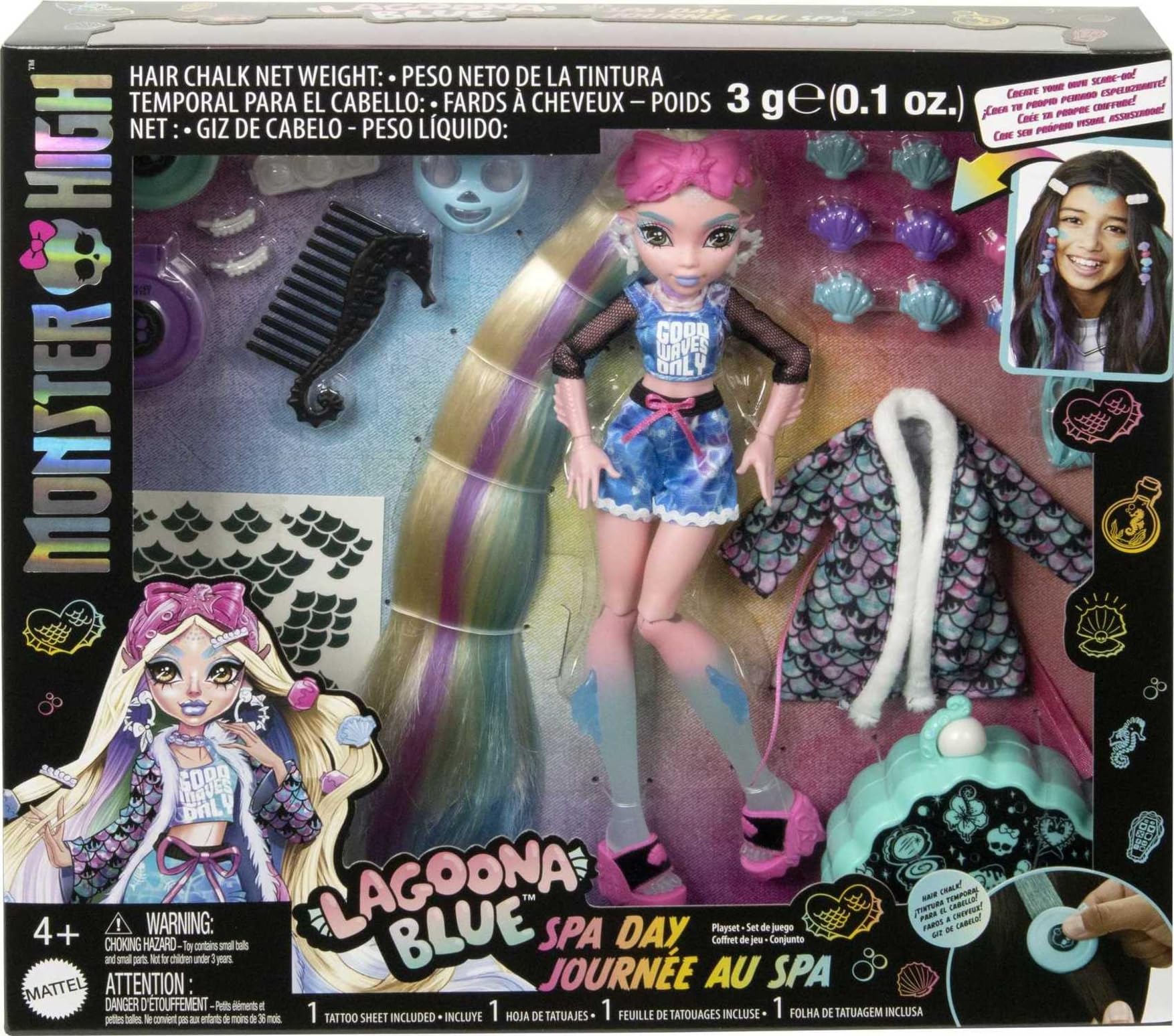 Foto 7 pulgar | Doll Monster High Lagoona Blue Spa Day Con Accesorios - Venta Internacional
