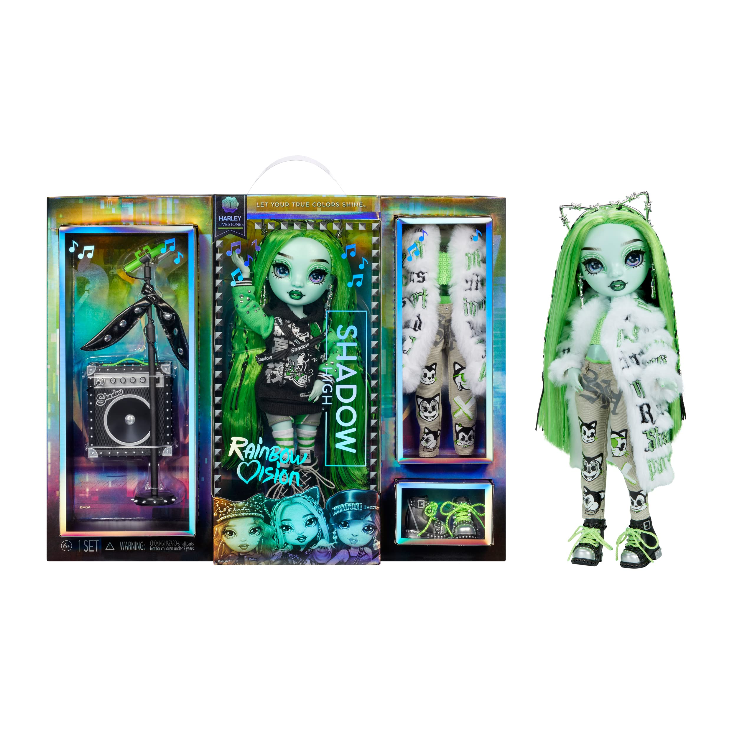 Muñeca de Moda Rainbow High Neon Shadow Harley Limestone - Venta Internacional