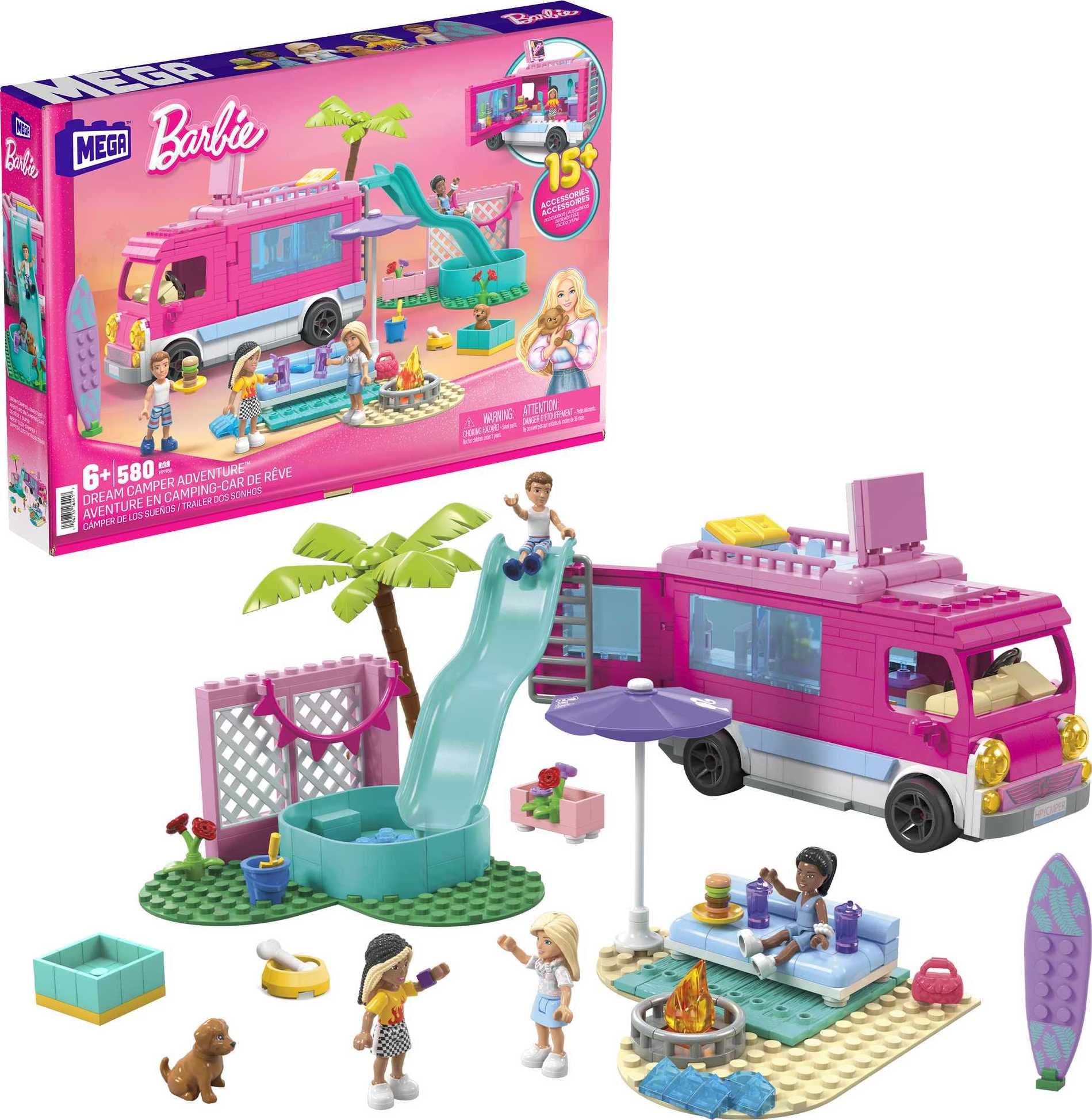 Set de Juego Mega Barbie Car Dream Camper 580 Piezas - Venta Internacional