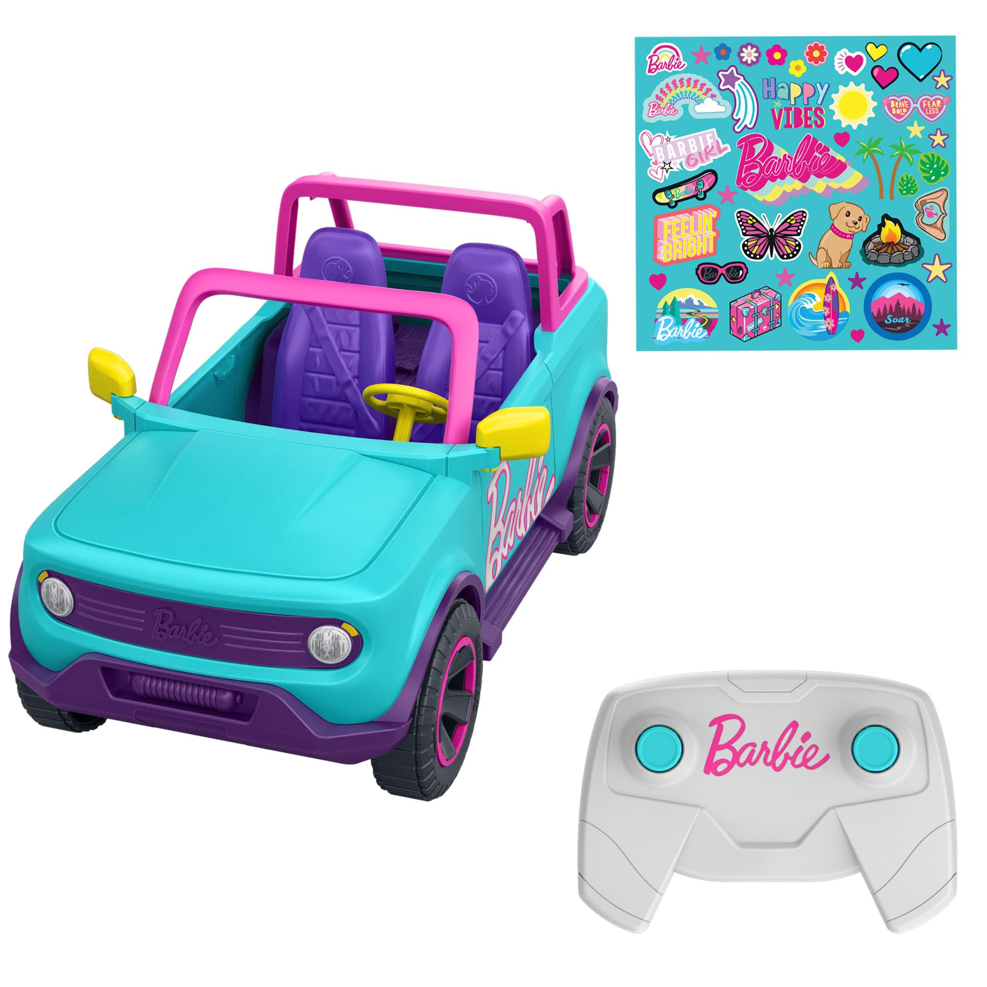 Rc Suv Hot Wheels Barbie con Pegatinas para 2 Muñecas - Venta Internacional