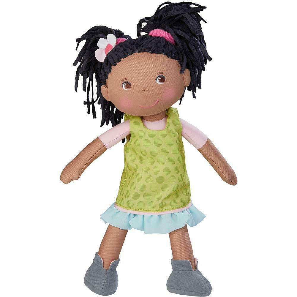 Muñeca Suave Cari De HABA 12 Lavable A Máquina Con Vestido Verde - Venta Internacional.